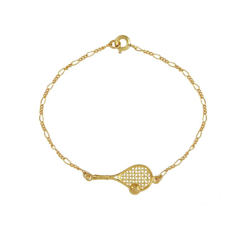 14K Gelbgold Gefülltes Tennisschläger-Armband-Tennis-Schmuck von CityofJewelz