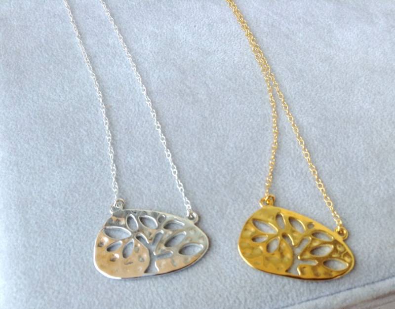 Baum Des Wissens Halskette Aus Sterling Silber - 18K Gelbgold Plating von CityofJewelz