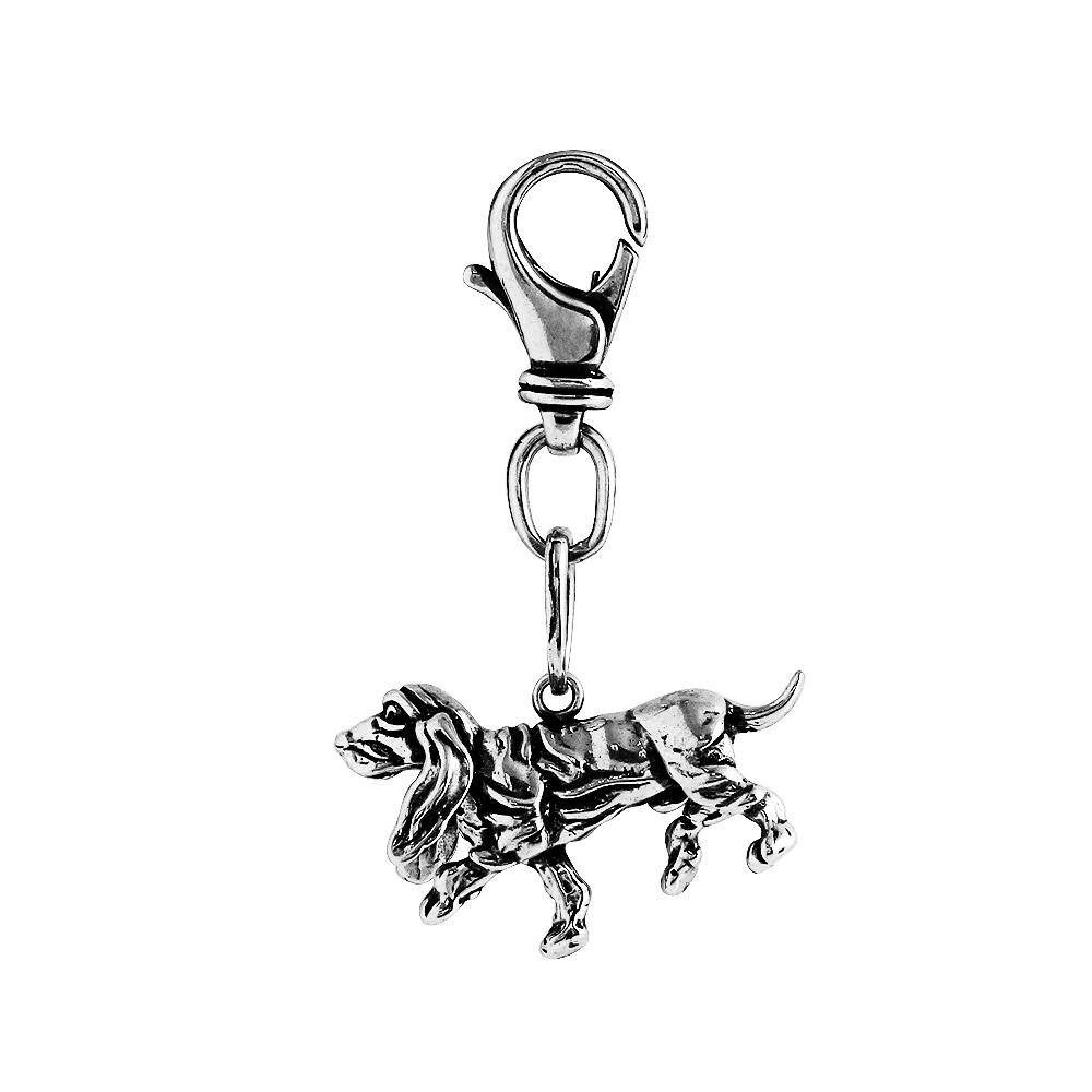 Coonhound Hund Schlüsselanhänger in Sterling Silber, Hunde Schmuck von CityofJewelz