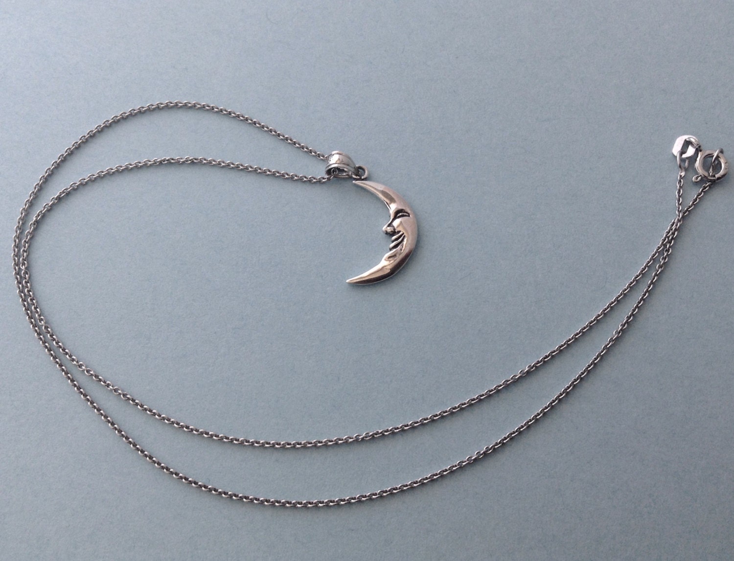 Halbmond Anhänger, Silber Kette, Anhänger von CityofJewelz