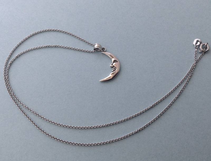 Halbmond Anhänger, Silber Kette, Anhänger von CityofJewelz