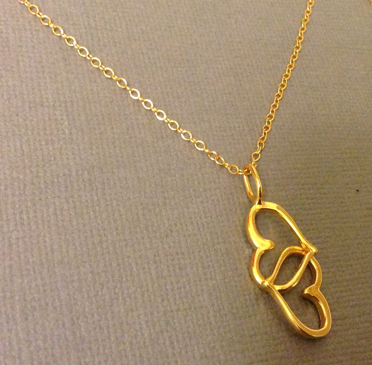 Herzkette in Sterling Silber | 18K Gelbgold Plattiert, Herzschmuck, Valentinstag Geschenk von CityofJewelz