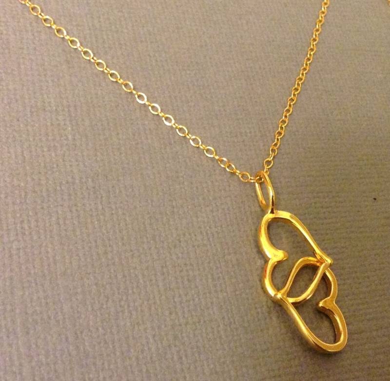 Herzkette in Sterling Silber | 18K Gelbgold Plattiert, Herzschmuck, Valentinstag Geschenk von CityofJewelz