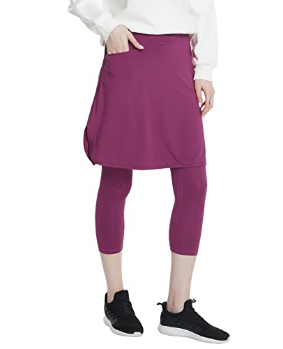 Cityoung Capri mit Rock für Frauen Athletic Rock mit Leggings Rock Leggings Bescheidener Rock Leggings für Damen, Rot/Ausflug, einfarbig (Getaway Solids), XX-Large von Cityoung