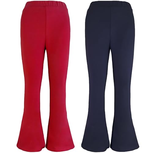 CiuchCiuch 2er-Pack Schlaghosen Jogginghosen – Bootcut - Für Mädchen – Für Kinder - 2 Stück – Sweatstoff 95% Baumwolle – 5% Elastan – Hosen für den Frühling – Für die Schule - von CiuchCiuch