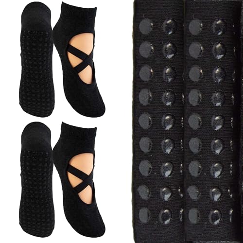 CiuchCiuch YoClub Yoga Socken – 2er-Pack – Socken für Frauen Yoga – Rutschfestes ABS-Material – Atmungsaktiv – Elastisch – 72% Baumwolle, 25% Polyester, 3% Elasthan – Größe 36-42 von CiuchCiuch