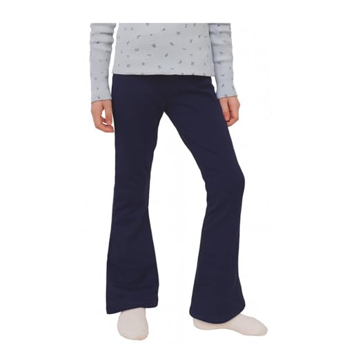 CiuchCiuch gefütterte Schlaghose für Mädchen - Bequeme Flare Leggings aus Baumwolle - Modische Herbst- & Winterhose mit hoher Taille - Hergestellt in Polen - Marineblau 122 von CiuchCiuch