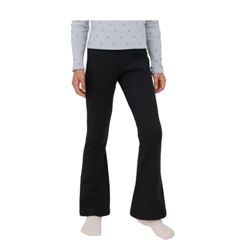 CiuchCiuch gefütterte Schlaghose für Mädchen - Bequeme Flare Leggings aus Baumwolle - Modische Herbst- & Winterhose mit hoher Taille - Hergestellt in Polen - Schwarz 152 von CiuchCiuch