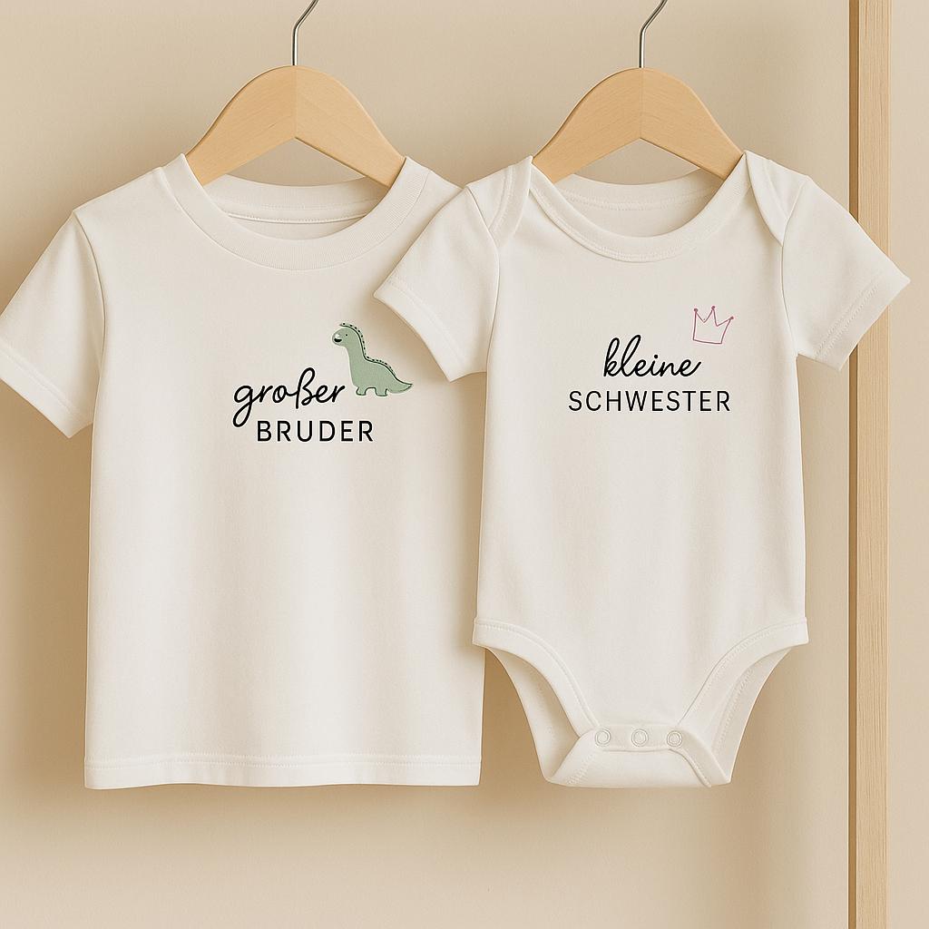 Geschwister Set Grosser Bruder Und Kleine Schwester T Shirt Body Geschenk Geburt Babyparty Geschwister Set Grosser Bruder Und Kleine Schwester T Shirt Body Geschenk Geburt Babyparty von CivanaDesigns