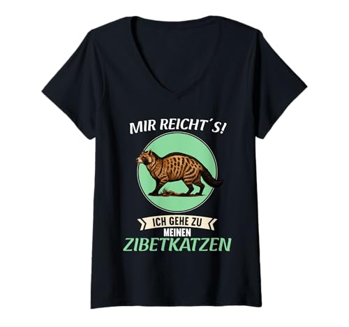 Damen Civet Zibetkatze T-Shirt mit V-Ausschnitt Damen Civet Zibetkatze T-Shirt mit V-Ausschnitt von Civet Zibetkatze Tier Shop
