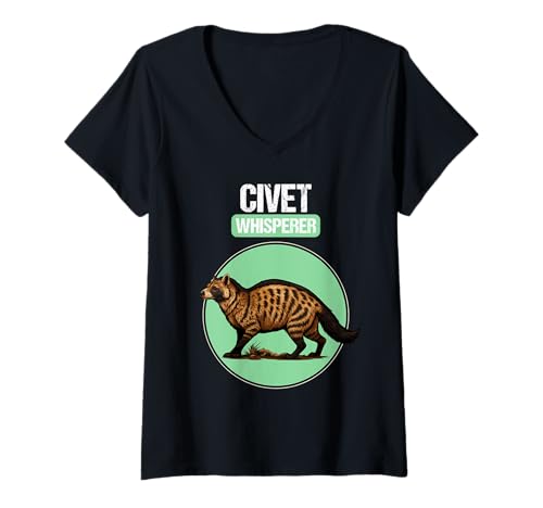 Damen Civet Zibetkatze T-Shirt mit V-Ausschnitt Damen Civet Zibetkatze T-Shirt mit V-Ausschnitt von Civet Zibetkatze Tier Shop