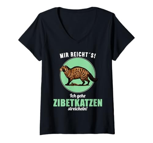 Damen Civet Zibetkatze T-Shirt mit V-Ausschnitt Damen Civet Zibetkatze T-Shirt mit V-Ausschnitt von Civet Zibetkatze Tier Shop