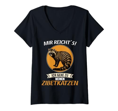 Damen Civet Zibetkatze T-Shirt mit V-Ausschnitt Damen Civet Zibetkatze T-Shirt mit V-Ausschnitt von Civet Zibetkatze Tier Shop