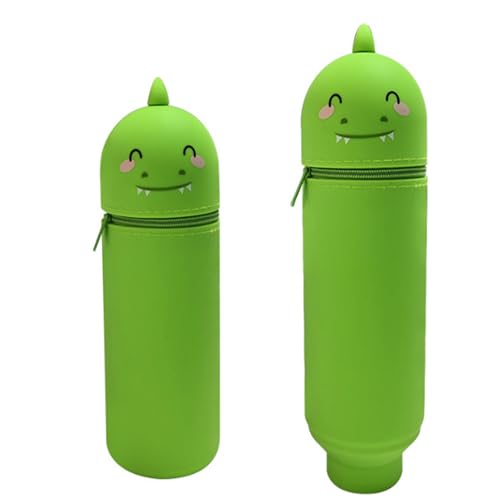 2-in-1 niedliche Cartoon Panda Pink Kawaii Stifthalter, multifunktionaler Schreibwaren Organisator - estuche silicona für Mädchen, estuche mr Wonderful für Schüler (Frog) von CiwDehuanle