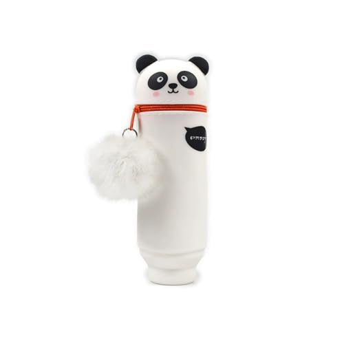 2-in-1 niedliche Cartoon Panda Pink Kawaii Stifthalter, multifunktionaler Schreibwaren Organisator - estuche silicona für Mädchen, estuche mr Wonderful für Schüler (Panda) von CiwDehuanle