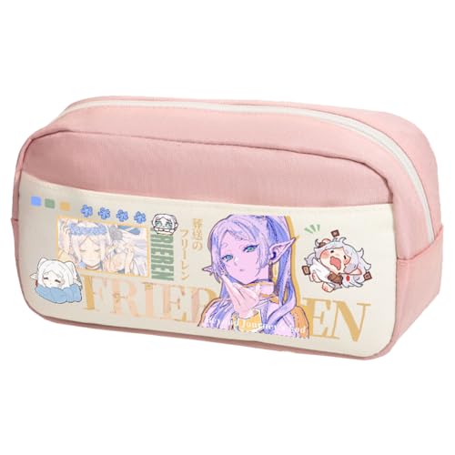 Anime Frieren Federmäppchen Himmel/Farn/Stark Cartoon-Druck Stiftetasche Bleistifttasche Student Schreibwaren Tasche Große Kapazität Aufbewahrung Stifteetui Kosmetiktasche, Typ 17, 23*10*12cm von Ciyoulio