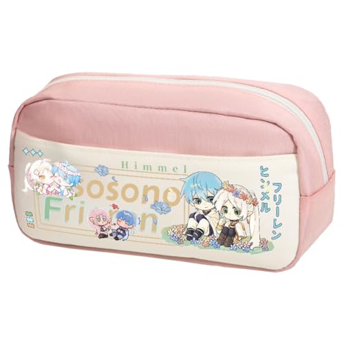 Anime Frieren Federmäppchen Himmel/Farn/Stark Cartoon-Druck Stiftetasche Bleistifttasche Student Schreibwaren Tasche Große Kapazität Aufbewahrung Stifteetui Kosmetiktasche, Typ 18, 23*10*12cm von Ciyoulio