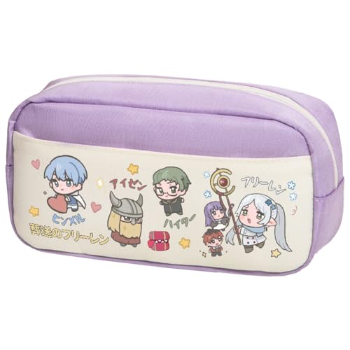 Anime Frieren Federmäppchen Himmel/Farn/Stark Cartoon-Druck Stiftetasche Bleistifttasche Student Schreibwaren Tasche Große Kapazität Aufbewahrung Stifteetui Kosmetiktasche, Typ 2, 23*10*12cm von Ciyoulio