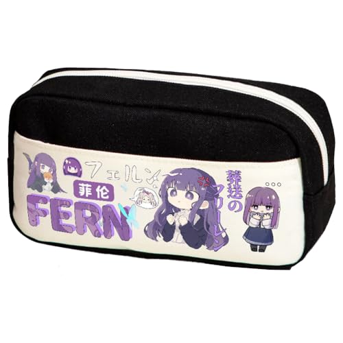 Anime Frieren Federmäppchen Himmel/Farn/Stark Cartoon-Druck Stiftetasche Bleistifttasche Student Schreibwaren Tasche Große Kapazität Aufbewahrung Stifteetui Kosmetiktasche, Typ 21, 23*10*12cm von Ciyoulio