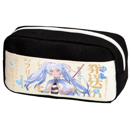 Anime Frieren Federmäppchen Himmel/Farn/Stark Cartoon-Druck Stiftetasche Bleistifttasche Student Schreibwaren Tasche Große Kapazität Aufbewahrung Stifteetui Kosmetiktasche, Typ 22, 23*10*12cm von Ciyoulio