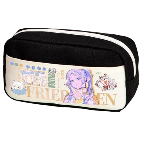 Anime Frieren Federmäppchen Himmel/Farn/Stark Cartoon-Druck Stiftetasche Bleistifttasche Student Schreibwaren Tasche Große Kapazität Aufbewahrung Stifteetui Kosmetiktasche, Typ 23, 23*10*12cm von Ciyoulio