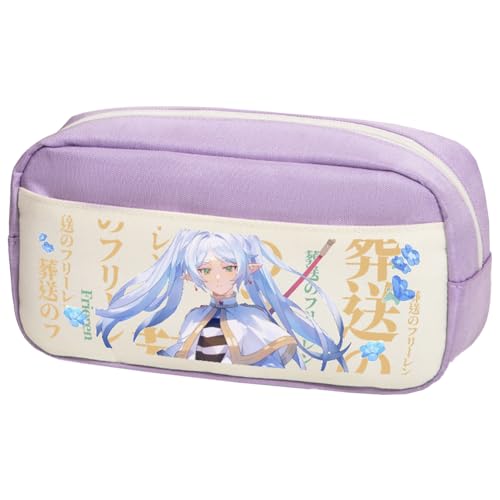 Anime Frieren Federmäppchen Himmel/Farn/Stark Cartoon-Druck Stiftetasche Bleistifttasche Student Schreibwaren Tasche Große Kapazität Aufbewahrung Stifteetui Kosmetiktasche, Typ 4, 23*10*12cm von Ciyoulio
