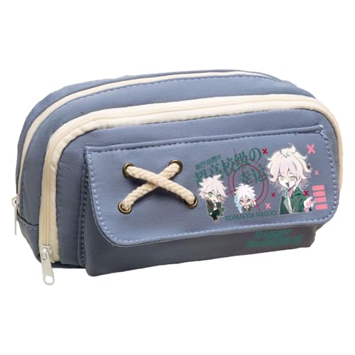 Ciyoulio Anime Nagito Komaeda Federmäppchen Nanami Chiaki Canvas Stifttasche Schreibwaren Aufbewahrungstasche Make-up Taschen Organizer Stifttasche für Schüler, Typ 11, 21*5.5*11cm, Federmäppchen von Ciyoulio