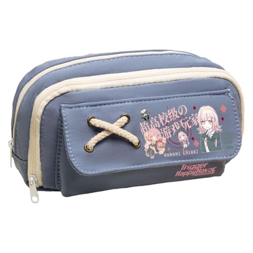 Ciyoulio Anime Nagito Komaeda Federmäppchen Nanami Chiaki Canvas Stifttasche Schreibwaren Aufbewahrungstasche Make-up Taschen Organizer Stifttasche für Schüler, Typ 12, 21*5.5*11cm, Federmäppchen von Ciyoulio