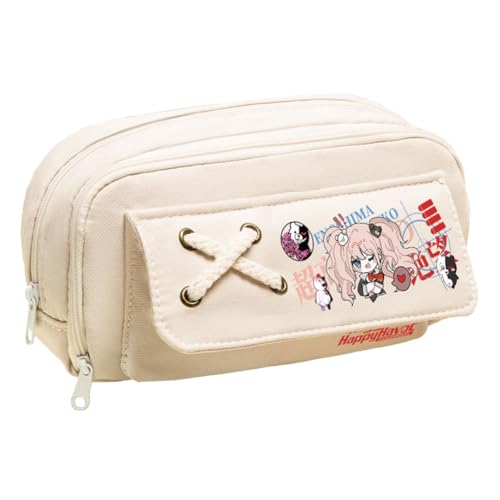 Ciyoulio Anime Nagito Komaeda Federmäppchen Nanami Chiaki Canvas Stifttasche Schreibwaren Aufbewahrungstasche Make-up Taschen Organizer Stifttasche für Schüler, Typ 14, 21*5.5*11cm, Federmäppchen von Ciyoulio