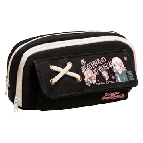 Ciyoulio Anime Nagito Komaeda Federmäppchen Nanami Chiaki Canvas Stifttasche Schreibwaren Aufbewahrungstasche Make-up Taschen Organizer Stifttasche für Schüler, Typ 4, 21*5.5*11cm, Federmäppchen von Ciyoulio