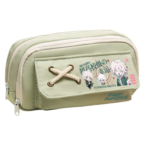 Ciyoulio Anime Nagito Komaeda Federmäppchen Nanami Chiaki Canvas Stifttasche Schreibwaren Aufbewahrungstasche Make-up Taschen Organizer Stifttasche für Schüler, Typ 7, 21*5.5*11cm, Federmäppchen von Ciyoulio