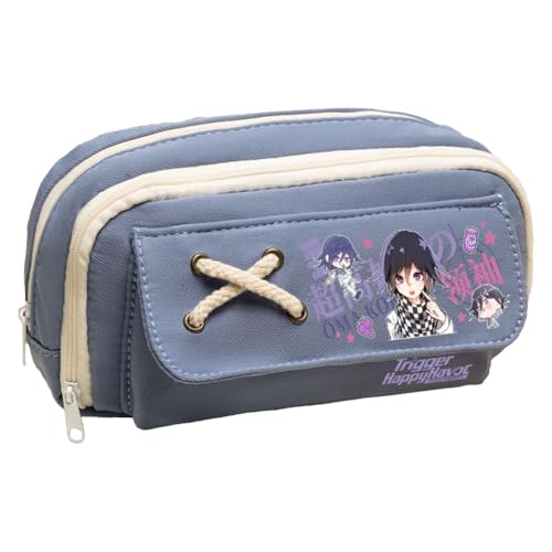 Ciyoulio Anime Nagito Komaeda Federmäppchen Nanami Chiaki Canvas Stifttasche Schreibwaren Aufbewahrungstasche Make-up Taschen Organizer Stifttasche für Schüler, Typ 9, 21*5.5*11cm, Federmäppchen von Ciyoulio