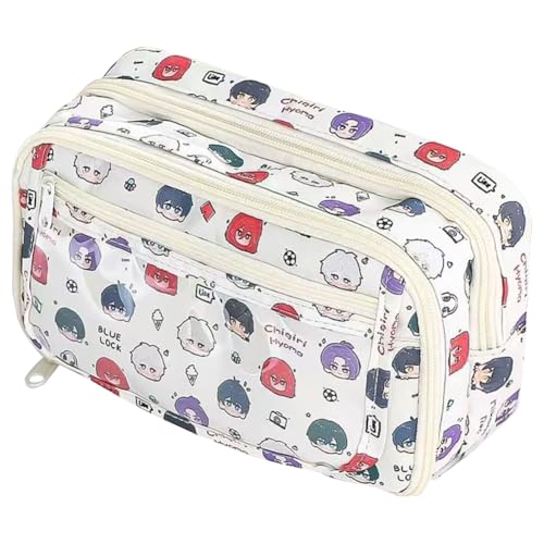 Ciyoulio Bachira Meguru Anime Print Stifttasche Isagi Yoichi/Seishiro Nagi Cartoon Federmäppchen Mehrschichtige Bleistifttasche Aufbewahrungstasche Schreibwaren Taschen für Studenten, Typ 2, 21*8.5 von Ciyoulio