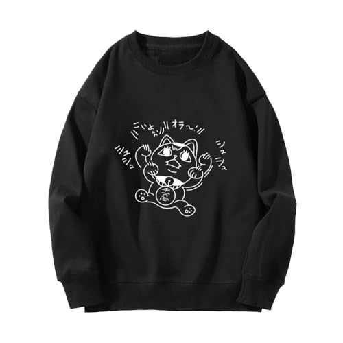 Ciyoulio Dan Da Dan Hoodie Anime Schwarz Pullover Momo Ayase Okarun Manga Sweatshirt, Anime Hoodie Dandadan Turbo Granny Katze Anime Pullover 3D Druck von Ciyoulio