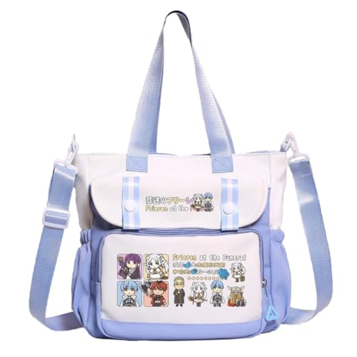 Ciyoulio Frieren Anime Crossbody Bag Himmel Satchel Handtasche Fern/Stark Messenger Bag Schultertaschen Große Kapazität Tote Taschen für Studenten, Typ 13, 28*11*30cm von Ciyoulio