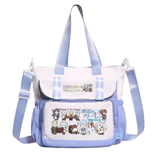 Ciyoulio Frieren Anime Crossbody Bag Himmel Satchel Handtasche Fern/Stark Messenger Bag Schultertaschen Große Kapazität Tote Taschen für Studenten, Typ 14, 28*11*30cm von Ciyoulio