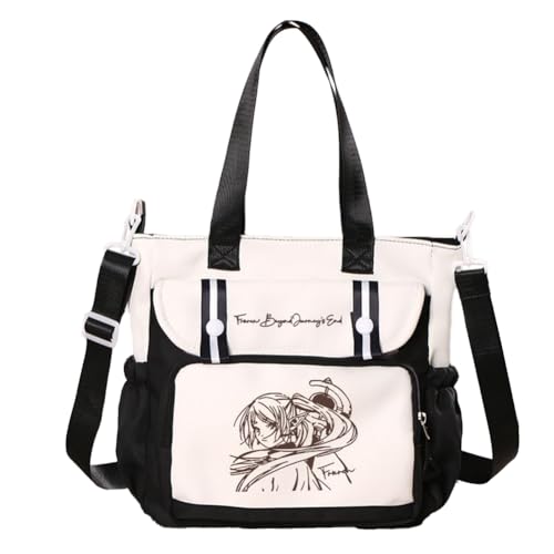 Ciyoulio Frieren Anime Crossbody Bag Himmel Satchel Handtasche Fern/Stark Messenger Bag Schultertaschen Große Kapazität Tote Taschen für Studenten, Typ 17, 28*11*30cm von Ciyoulio