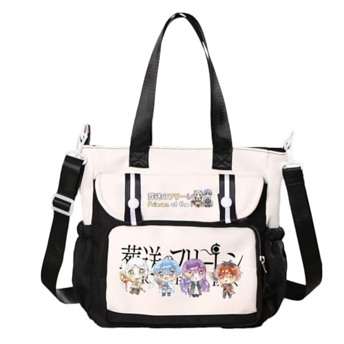 Ciyoulio Frieren Anime Crossbody Bag Himmel Satchel Handtasche Fern/Stark Messenger Bag Schultertaschen Große Kapazität Tote Taschen für Studenten, Typ 20, 28*11*30cm von Ciyoulio