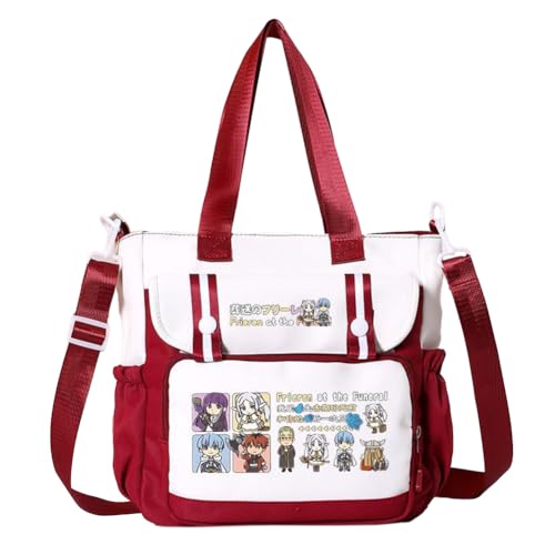 Ciyoulio Frieren Anime Crossbody Bag Himmel Satchel Handtasche Fern/Stark Messenger Bag Schultertaschen Große Kapazität Tote Taschen für Studenten, Typ 3, 28*11*30cm von Ciyoulio