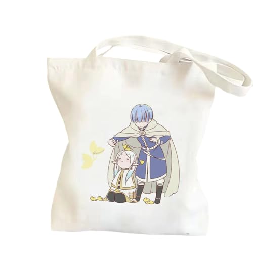 Ciyoulio Frieren Anime-Print Canvas Bag Himmel Handtasche Single Shoulder Bag Casual Lightweight Large Capacity Shopping Bag Manga Tote Bags, Typ 3, 33*38cm von Ciyoulio