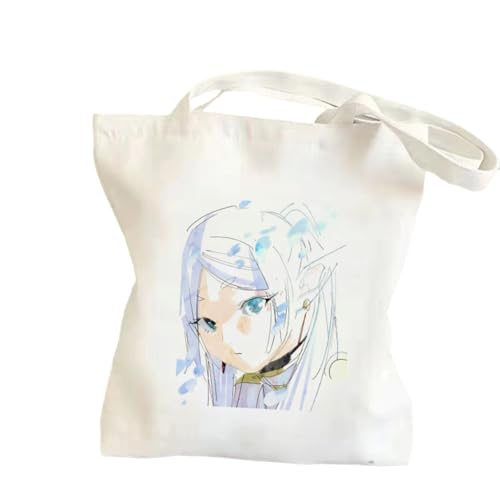 Ciyoulio Frieren Anime-Print Canvas Bag Himmel Handtasche Single Shoulder Bag Casual Lightweight Large Capacity Shopping Bag Manga Tote Bags, Typ 4, 33*38cm von Ciyoulio