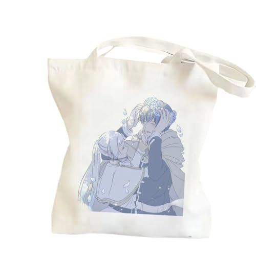 Ciyoulio Frieren Anime-Print Canvas Bag Himmel Handtasche Single Shoulder Bag Casual Lightweight Large Capacity Shopping Bag Manga Tote Bags, Typ 5, 33*38cm von Ciyoulio