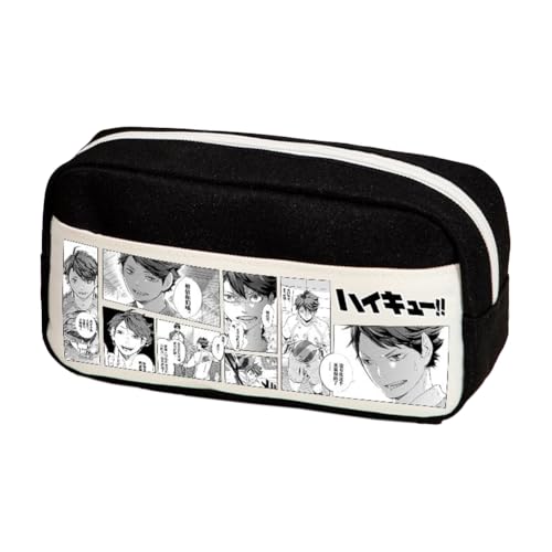 Ciyoulio Shoyo Hinata Anime Stifttasche Tobio Kageyama/Kuroo Tetsurou Cartoon-Druck Federmäppchen Schreibwaren Taschen Große Kapazität Aufbewahrung Federmäppchen Schüler Schulbedarf, Typ 14, 24*10 von Ciyoulio