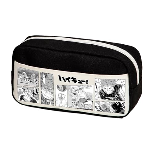 Ciyoulio Shoyo Hinata Anime Stifttasche Tobio Kageyama/Kuroo Tetsurou Cartoon-Druck Federmäppchen Schreibwaren Taschen Große Kapazität Aufbewahrung Federmäppchen Schüler Schulbedarf, Typ 17, 24*10 von Ciyoulio