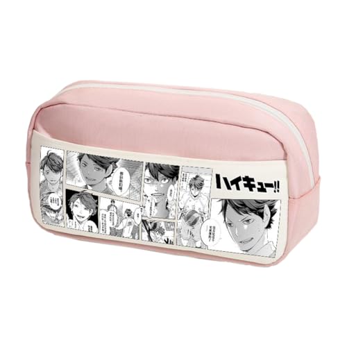 Ciyoulio Shoyo Hinata Anime Stifttasche Tobio Kageyama/Kuroo Tetsurou Cartoon-Druck Federmäppchen Schreibwaren Taschen Große Kapazität Aufbewahrung Federmäppchen Schüler Schulbedarf, Typ 20, 24*10 von Ciyoulio