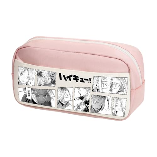 Ciyoulio Shoyo Hinata Anime Stifttasche Tobio Kageyama/Kuroo Tetsurou Cartoon-Druck Federmäppchen Schreibwaren Taschen Große Kapazität Aufbewahrung Federmäppchen Schüler Schulbedarf, Typ 21, 24*10 von Ciyoulio