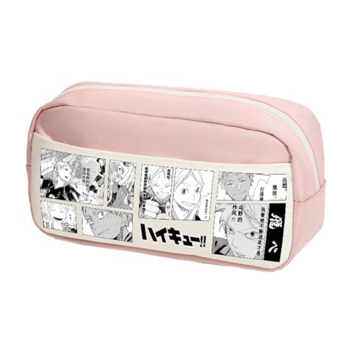 Ciyoulio Shoyo Hinata Anime Stifttasche Tobio Kageyama/Kuroo Tetsurou Cartoon-Druck Federmäppchen Schreibwaren Taschen Große Kapazität Aufbewahrung Federmäppchen Schüler Schulbedarf, Typ 24, 24*10 von Ciyoulio