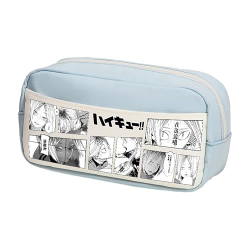 Ciyoulio Shoyo Hinata Anime Stifttasche Tobio Kageyama/Kuroo Tetsurou Cartoon-Druck Federmäppchen Schreibwaren Taschen Große Kapazität Aufbewahrung Federmäppchen Schüler Schulbedarf, Typ 9, 24*10*12cm von Ciyoulio