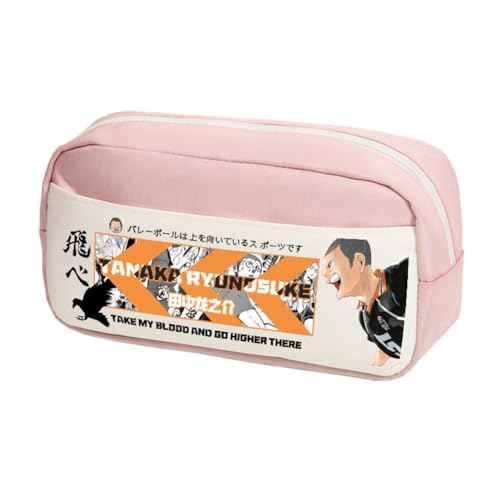 Shoyo Hinata Anime Federmäppchen Cartoon Tobio Kageyama/Kuroo Tetsurou Federmäppchen Reißverschluss Federmäppchen Student Schreibwaren Tasche Aufbewahrung Kosmetiktaschen, Typ 1, 23*10*12cm von Ciyoulio