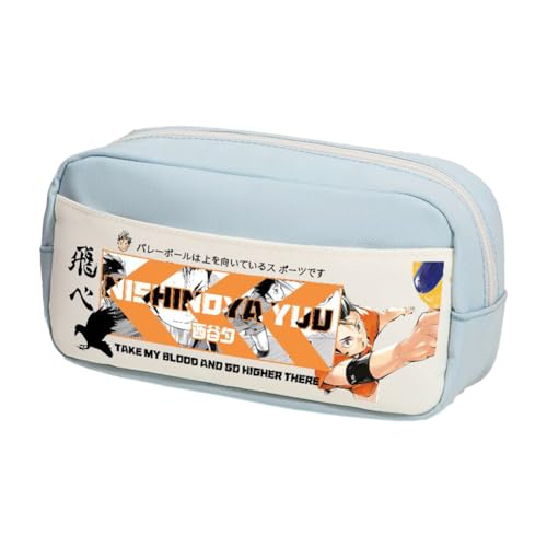 Shoyo Hinata Anime Federmäppchen Cartoon Tobio Kageyama/Kuroo Tetsurou Federmäppchen Reißverschluss Federmäppchen Student Schreibwaren Tasche Aufbewahrung Kosmetiktaschen, Typ 24, 23*10*12cm von Ciyoulio